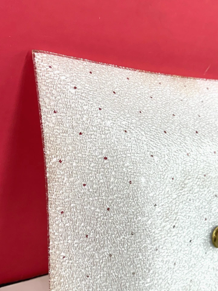 Lámpara de techo cuadrada blanca vintage texturizada 14" 2 luces MCM NUEVA 7134 Foto 2 de 4