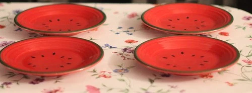Rare Watermelon Fiestaware Serving Bowl Platters and Salad Plates Lot of 6