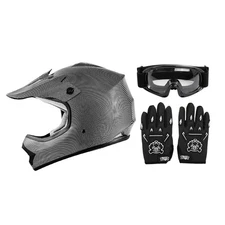 Motorcycle Full Face Dual Visor Helmet Kids Off-Road ATV Mountain Dirt Bike DOT