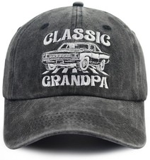 Grandpa Gifts for Men, Funny Grandfather Baseball Cap Black One Size,