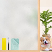 Frosted Glass Window Privacy Film Decorative, Static Cling Bathroom 17.5"x 78.7