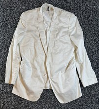Dior Homme White Cotton Peak Lapel Suit 58 IT Jacket