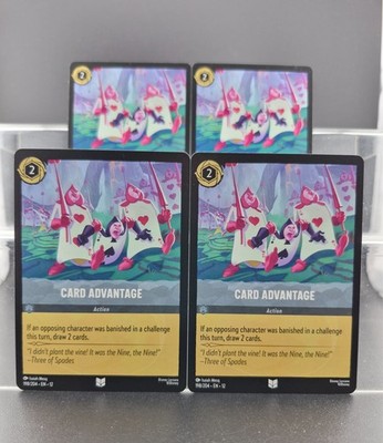 Disney Lorcana Card Advantage 198/204 Wilds Unknown Uncommon 4 Cards
