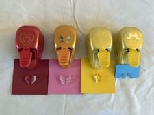 EK success pop up 3D card paper punches star, heart, flower, butterfly LOT of 4