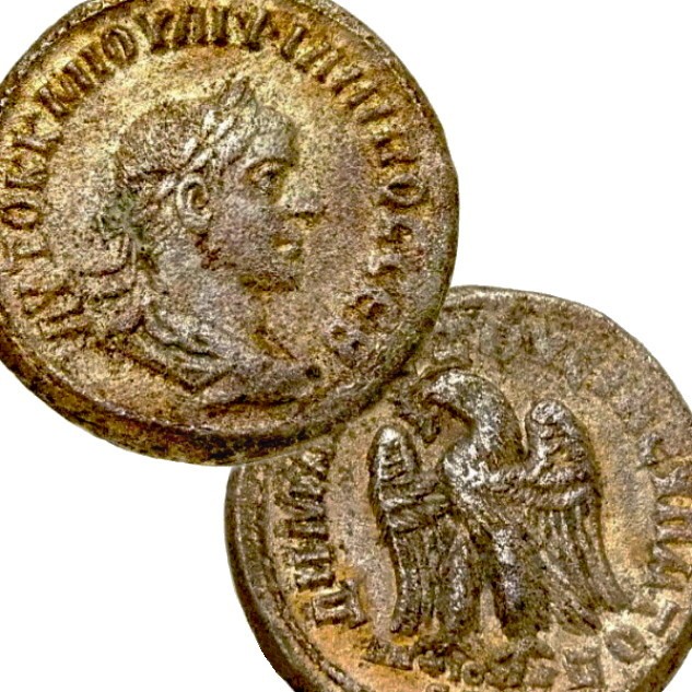 PHILIP II. Large Extremely Fine Roman Empire Tetradrachm Coin. Eagle. Prieur 473