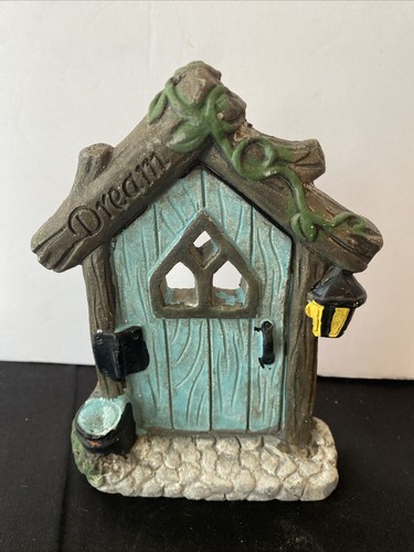 Garden Fairy Dream House Aqua Blue Front Door Figurine 6”H - Picture 1 of 7