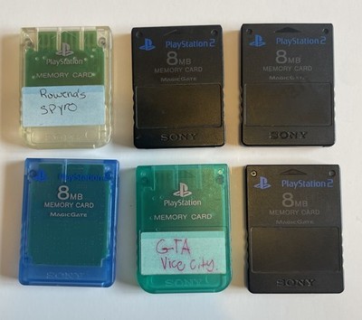 Sony Playstation, And PS2 Memory Cards Set Of 6