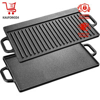 Gussplatte Doppelseitig Verwendbar Gusseisen Grillplatte 42 X 23Cm FüR BBQ