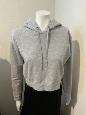 VICTORIA SPORT VS Gray Cotton Pullover Cropped Hoodie Top Size XS/XP/ECH/165/84A