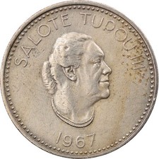 Tonga | 10 Seniti Coin | Queen Tupou III | Branch | Km:7 | 1967