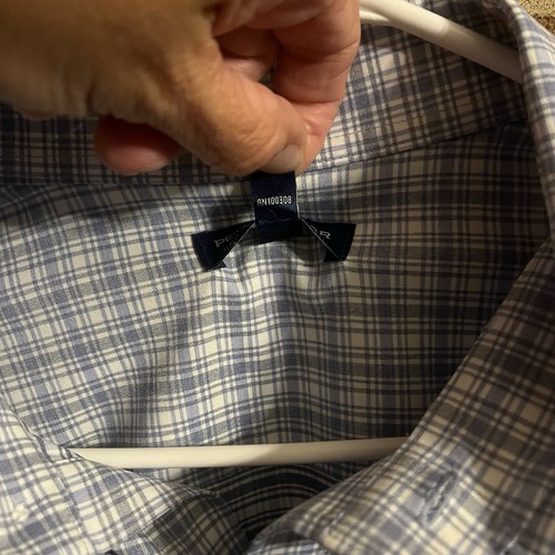 Peter Millar Herren Crown Crafted Langarm Button Down L blau weiß kariert - Bild 4 von 13