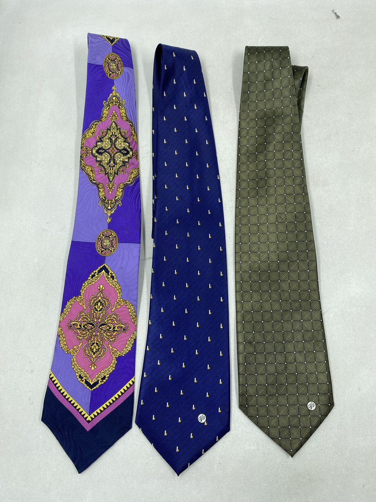 Versace Multicolor Geometric Pattern Classic Ties - image 1