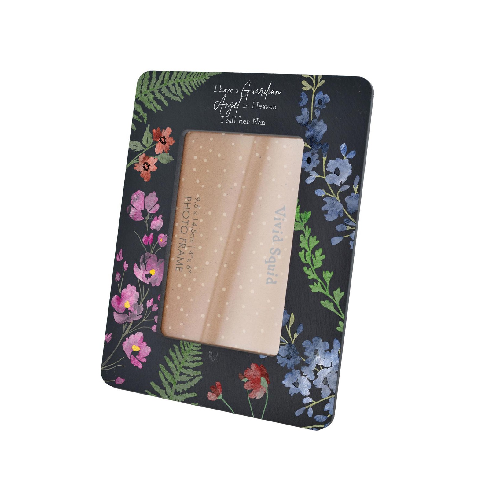 I Have A Guardian Angel In Heaven Wildflowers Rectangle Shaped Slate Photo Frame