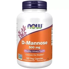 NOW FOODS D-Mannose 500 mg 120 Veg Capsules - EXP: 12/2025