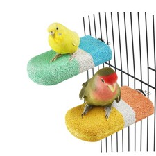 2 pcs Bird Beak Grinding Calcium Stone Perches,Cockatiels Cage Stand Platform...