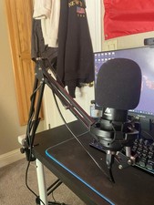 Maono Gaming USB microphone, Metal arm, desk mounted, used, SEE DESCRIPTION