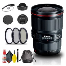Canon EF 16-35mm f/4L IS USM Lens (9518B002) + Filter Kit + Cap Keeper + More