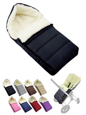 BAMBINIWELT BY RAFAEL K. Fußsack aus Lammwolle 90cm Winterfußsack für Kinderwagen Buggy universell Linie