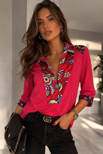 Women Kenzo Top Red Cotton S