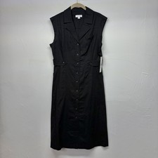 NWT Calvin Klein Collared Button Up Dress Women’s Size 8 Black Capsule Timeless