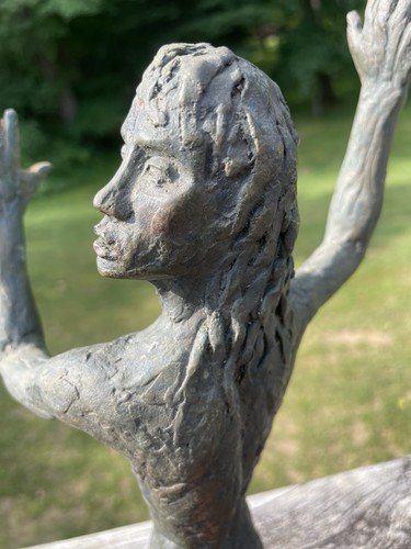 Vintage Bronze Brutalist metal art modernist Sculpture Nude Statue of Woman - Picture 10 of 14