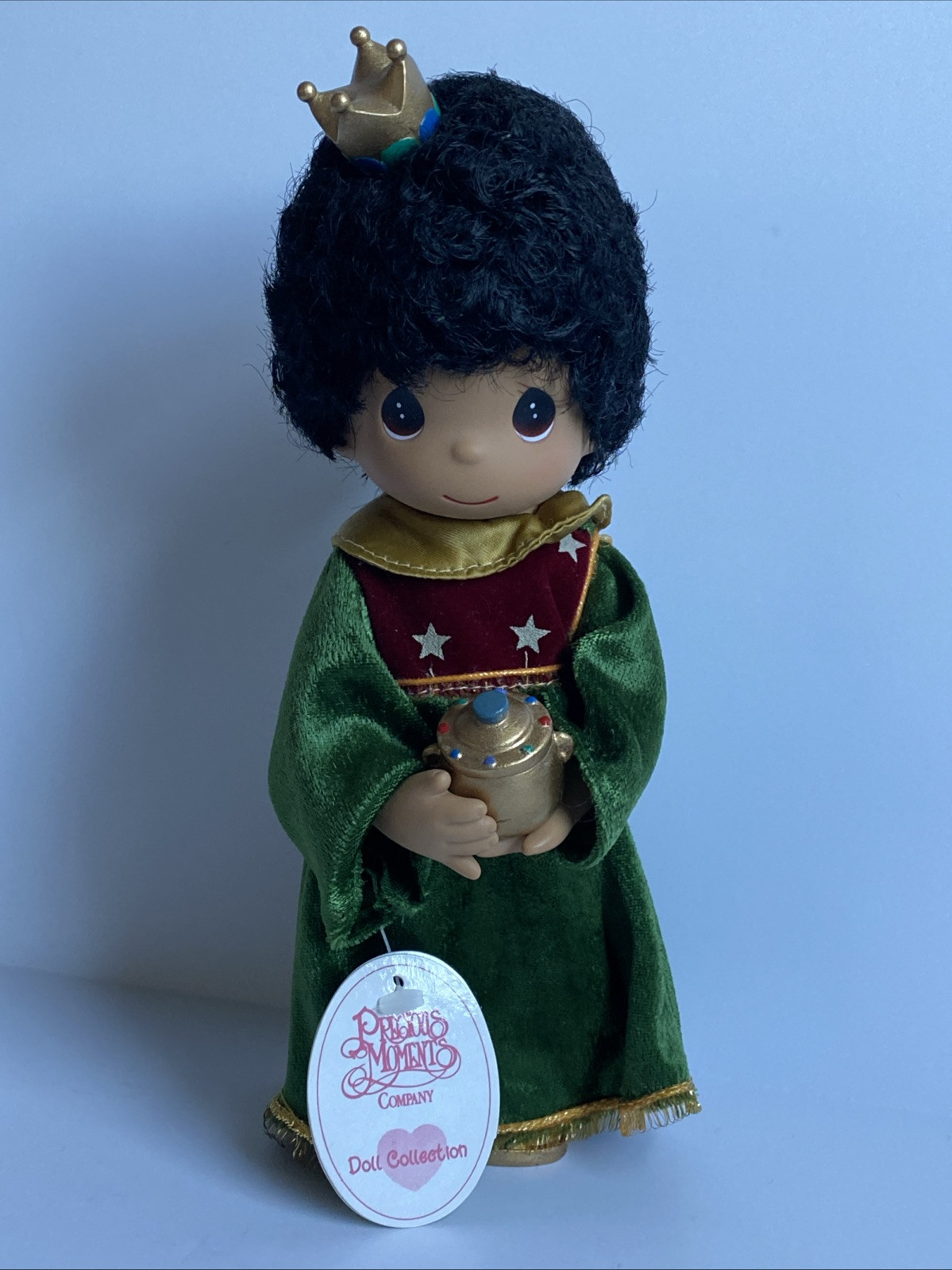 Vintage Precious Moments Black Hair Vinyl Doll Wise Men Nativity 9.5&rdquo;