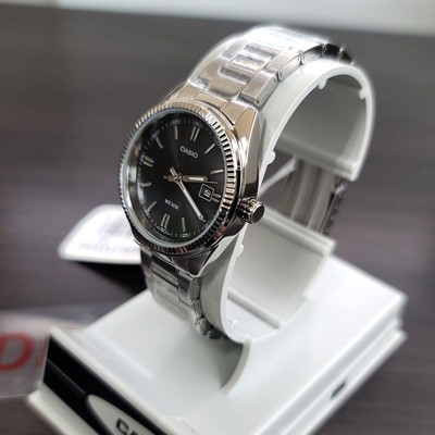 Casio Analog Silver Metal Band White Women Watch Original New LTP-1302D-1A1VDF