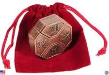 Hanayama Cast Metal Brain Teaser Puzzle with Red Velveteen Pouch - Great Gift!