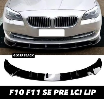 BMW 5 Series F10 F11 SE Pre Lci Gloss Black Front Splitter Spoiler Lip 2010-2014