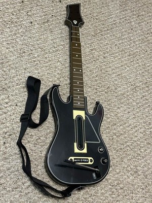 Guitar Hero Power Wireless Guitar Xbox 360 PS3 Black Gold + Strap