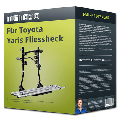 Menabo Fahrradträger Cobra Plus schwarz/silber für Toyota Yaris P1 - 3 Fahrräder
