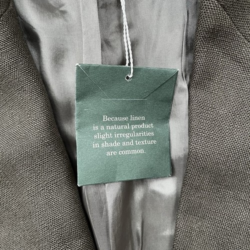 Vintage HOBBS 100% Linen Blazer Jacket Size 12 Made In England Brown BNWT Button - Picture 4 of 13