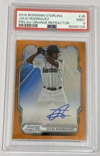 2019 Bowman Sterling Julio Rodriguez Prospect Orange Refractor Auto /75 PSA 9