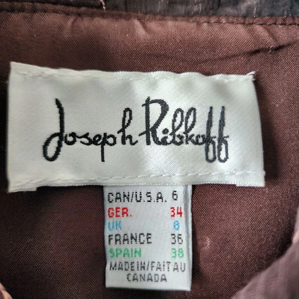 Joseph Ribkoff Jacket Womens 6 Embellished Abstract Textured Art To Wear Copper - Image 4 of 4