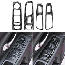 Real Carbon Fiber Window Lift Switch Panel Trim Cover For Jeep Renegade 2015-23