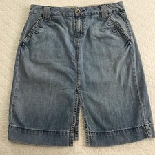Vtg 90s Y2K Calvin Klein Women's Cotton Denim Jean Skirt 8 Coastal Cowgirl Boho