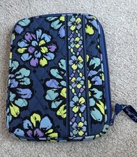 Vera Bradley Mini Tablet/ iPad/ E Reader Sleeve Indigo Pop Padded With Zipper