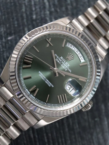 41815: Rolex 18k White Gold Day-Date 40, Ref. 228239, Box and 2019 card