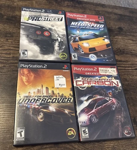 Need for Speed PS2 Lot 4 Games, Carbon, Pro Street Undercover, Hot Pursuit 2 CIB