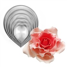 .7Pcs/Set Rose Cutter Stainless Steel Water Drop Shape Fondant Flower Molds