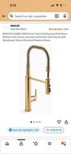 Kohler Purist K-24982-2MB Single Handle Kitchen Faucet Brushed Moderne Brass