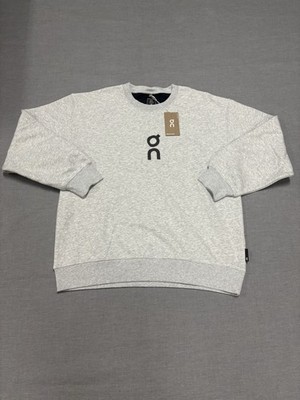 On Cloud Running Club Crew Sweatshirt Men's Medium Crater Grey Loose Fit NEW NWT