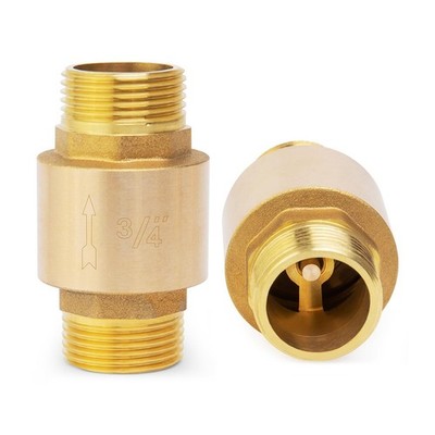 Brass In-Line Spring Check Valve DN20 3/4'' Male Thread One-Way Non-return Ver...