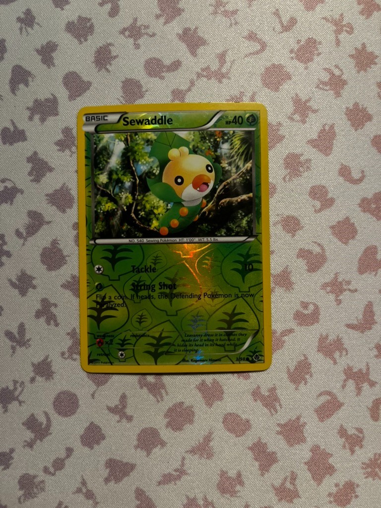 Pokemon TCG Sewaddle (3) #3/98 Reverse Holo Emerging Powers LP