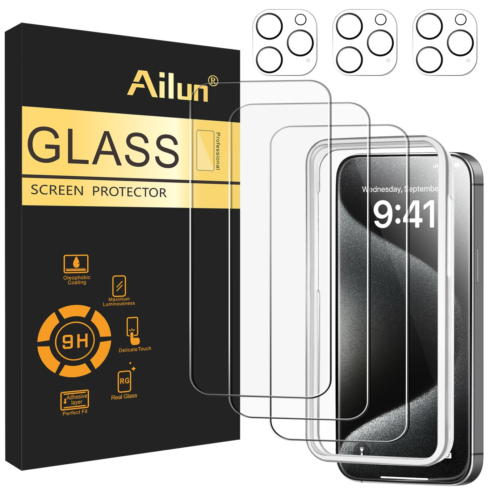 Ailun 3 Pack Screen Protector for iPhone 15 15 Pro Max-6.7 Inch, Clear 