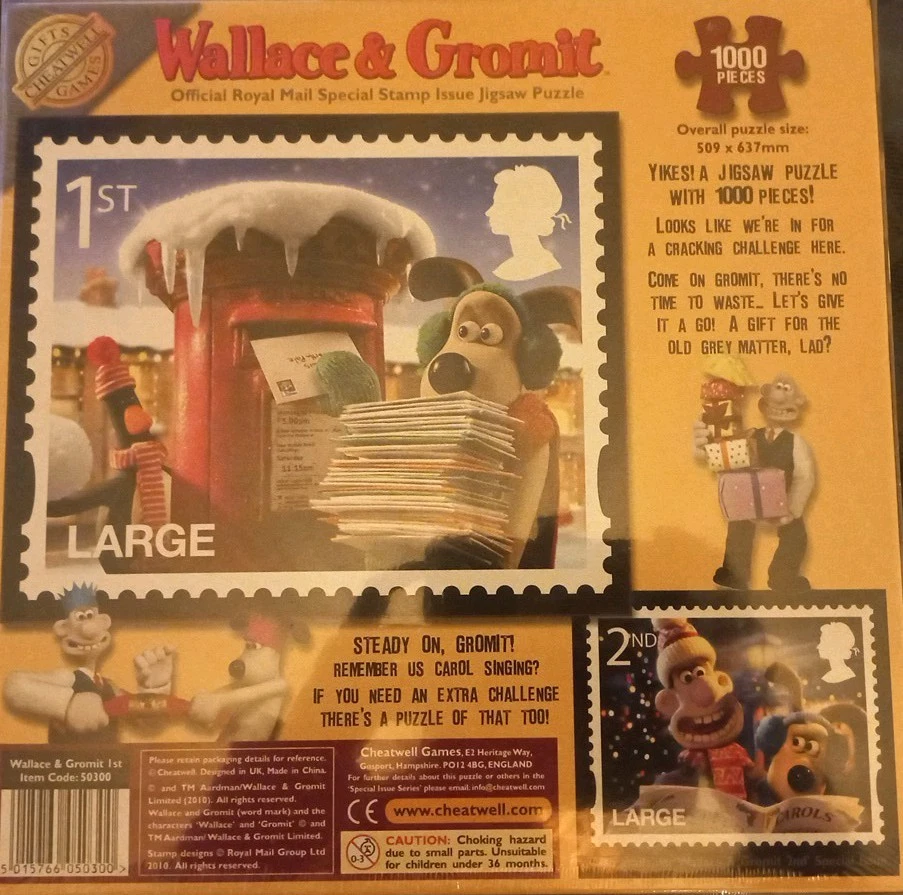 Sealed, Unopened 2010 Wallace & Gromit 1st Class Royal Mail Stamp 1000 Pc Jigsaw - Image 3 of 4