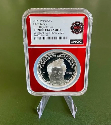 2023 Palau S$5 Chris Farley FDOI PF 70 ULTRA CAMEO NGC Whatnot Coin Show 2025