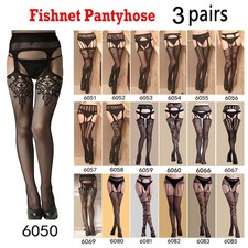 Cozy Feel 3 Pairs Women's Lace Pantyhose Tights Garter Lady Stockings large size