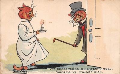 POSTKARTE LOUIS WAIN KATZEN MEINE LIEBE DU BIST EIN PERFEKTER ENGEL