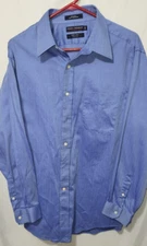 daniel cremieux Long Sleeve shirt Blue 17-34 100% Cotton Classic Fit